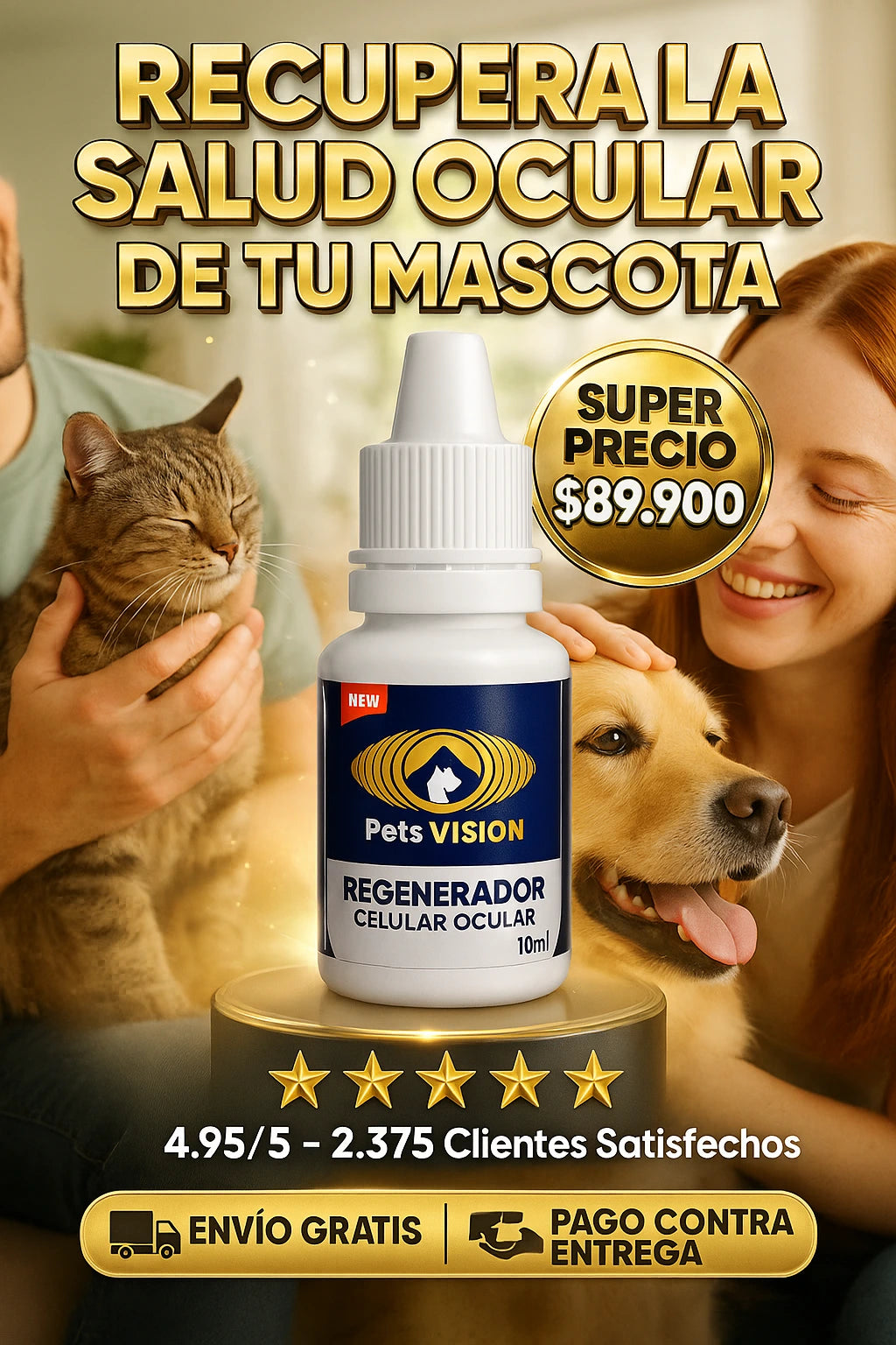 Pets Visión™ - Gotas Oculares para Mascotas